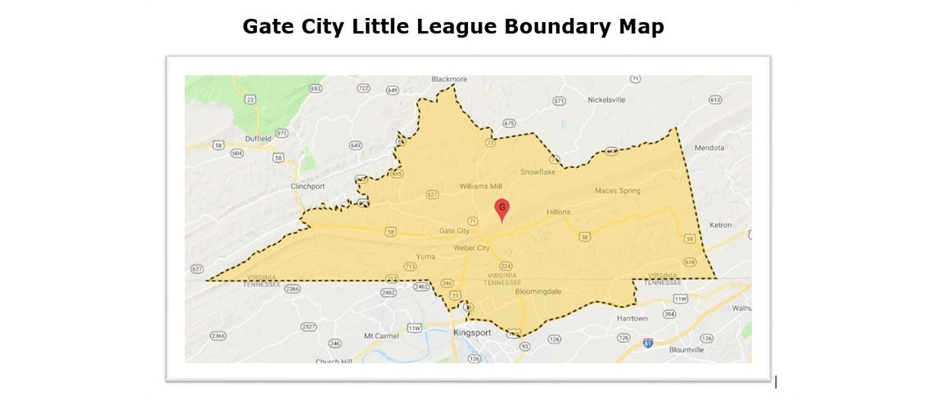 Gate City Little League Boundary Map